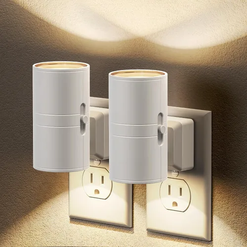 Vista 31 de JandCase - Luz nocturna enchufable, luz nocturna giratoria con 3 colores, regulable