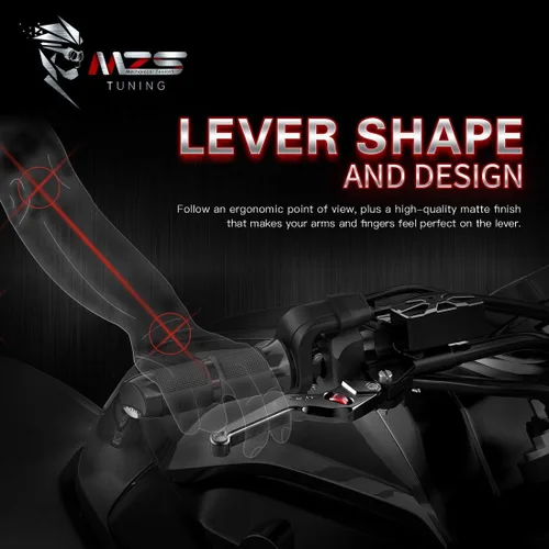 Vista 7 de MZS Palancas de embrague de freno de motocicleta negras para ruedas deslizadores de marco de motocicleta compatibles con MT09 FZ09 XSR900 FJ09