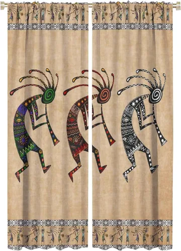 Vista 35 de Kokopelli - Cortinas opacas para cocina, decoración de sala de estar, dormitorio, 21 x 45 pulgadas, 2 paneles
