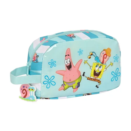 Vista 2 de Portameriendas Térmico Spongebob Stay positive Azul Blanco (21.5 x 12 x 6.5 cm)