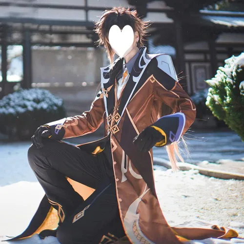 Vista 5 de Zhongli - Disfraz de cosplay de Zhongli, uniforme de Halloween, traje para carnaval