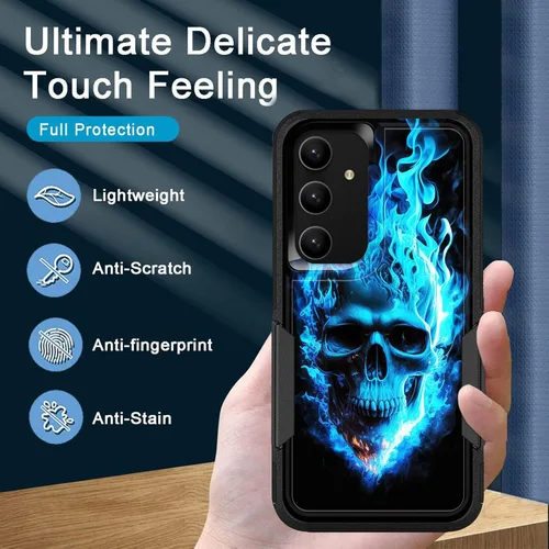 Vista 185 de Funda para Galaxy A14 5G, resistente de doble capa híbrida de policarbonato duro, goma suave, a prueba de golpes, funda protectora resistente