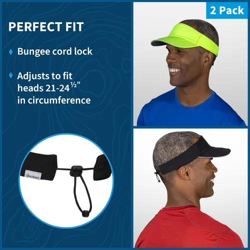 Vista 2 de TrailHeads Sombrero con visera solar para hombre, viseras de golf recicladas para hombre, visera de correr para tenis, deportes, entrenamientos