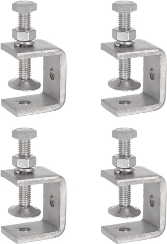 Vista 6 de uxcell Abrazadera en C de acero inoxidable con apertura de mandíbula de 0.79 pulgadas de ancho para carpintería soldadura edificio montaje doméstico