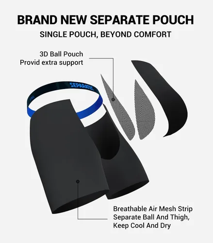 Vista 4 de Separatec Calzoncillos tipo bóxer de rayón de bambú para hombre, transpirables y suaves, con diseño de bolsa de malla, paquete de 7