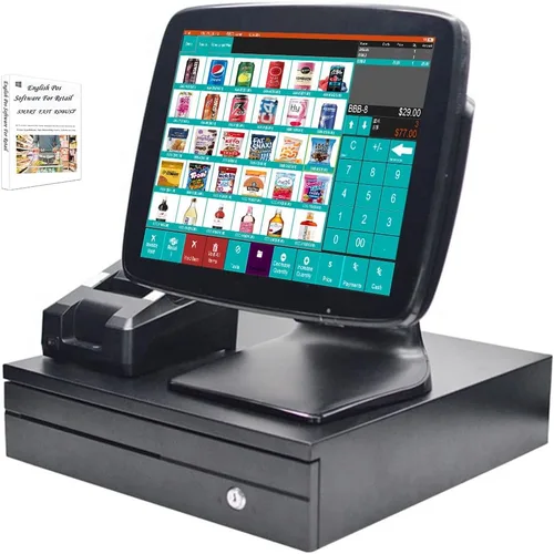 Vista 7 de MEETSUN Sistema de punto de venta al por menor de la caja registradora del tacto elegante A3 para las pequeñas empresas SET01 (una sola pantalla)