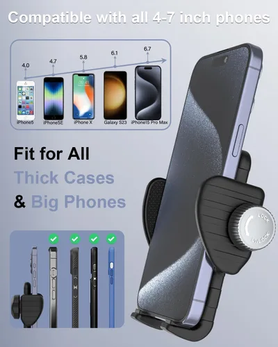 Vista 7 de Soporte para teléfono con cuello de cisne [súper duradero] Abrazadera de montaje de teléfono celular de brazo largo para cinta de correr, silla
