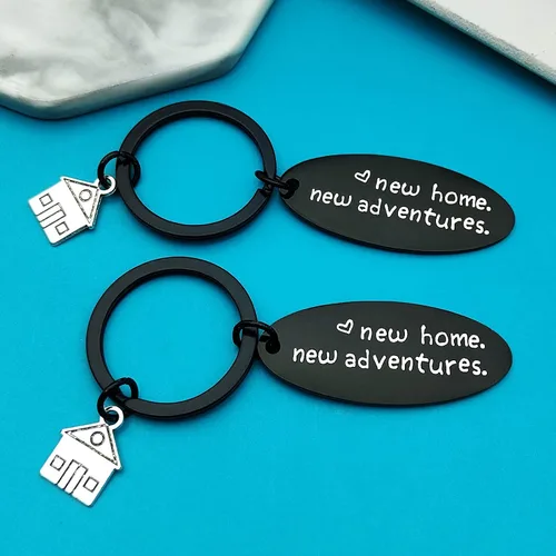 Vista 5 de New Home Keychain New House Keychain Housewarming Gifts for New Homeowner First Home Gifts Moving in Gifts