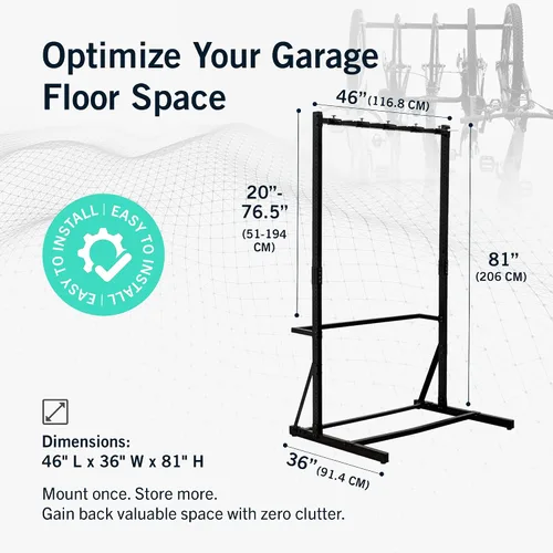 Vista 2 de StoreYourBoard Soporte de bicicleta para interiores - Soporte de almacenamiento independiente para 5 bicicletas - Soporte de bicicleta resistente