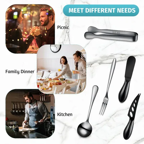 Vista 6 de Patelai Accesorios para tabla de charcutería, juego de cuchillos esparcidores de queso, utensilios de charcutería, cuchillo de mantequilla, mini