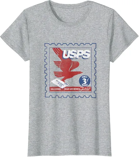 Vista 3 de Servicio Postal de los Estados Unidos Vintage Eagle Stamp and Letter T-Shirt