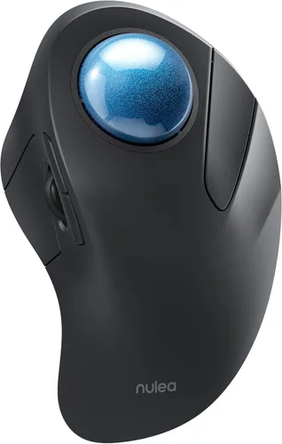 Vista 8 de Nulea Ratón Inalámbrico Ergonómico Trackball, Recargable, Ratón Rollerball Bluetooth, Trackball de 44mm para Dedo Índice, 5 DPI Ajustables