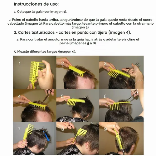Vista 3 de Scissor Clipper over peine Peluquería Herramienta Kit (Negro, Gris, o amarillo), Negro