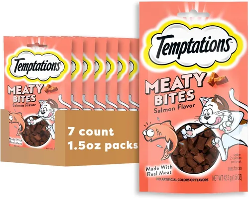 Vista 18 de Temptations Meaty Bites - Golosinas sabrosas y suaves para gatos, sabor a pollo, bolsa de 4.12 onzas