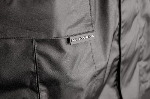 Vista 11 de Nelson Rigg Solo Storm - Chaqueta de lluvia, impermeable, transpirable y plegable (negro, talla S)