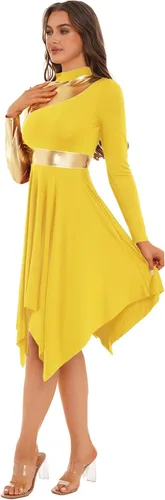 Vista 3 de Aislor Vestido de baile litúrgico de alabanza litúrgica para mujer, disfraz de adoración de iglesia