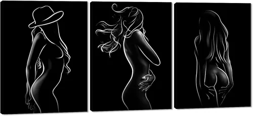 Vista 51 de Novatique 3 piezas de arte de pared sexy en blanco y negro para parejas desnudas, decoración de pared abstracta de amor para mujeres y hombres, arte