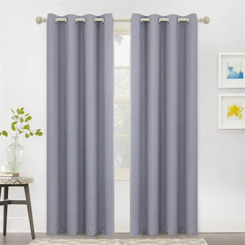 Vista 11 de MYSKY HOME Cortinas opacas negras para dormitorio, cortinas opacas de 84 pulgadas de largo para sala de estar, 2 paneles con aislamiento térmico