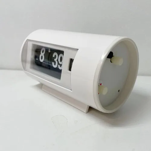 Vista 7 de BHning Reloj de mesa retro Reloj automático Flip 12 Horas AM/PM Formato Pantalla Reloj Reloj de escritorio Flip Page Turning Relojes (blanco)