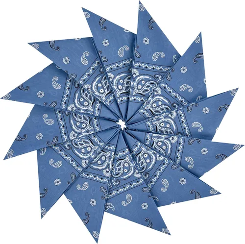 Vista 21 de Junvena Bandanas de algodón, 12 paquetes de 22 x 22 pulgadas, pañuelo unisex impreso de doble cara