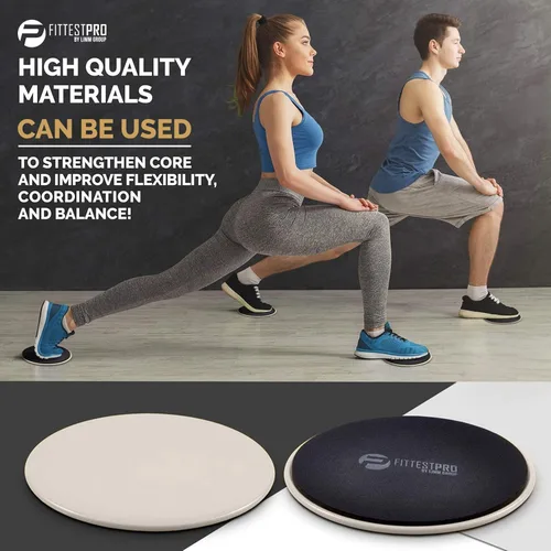 Vista 6 de Limm Deslizadores de núcleo para entrenar – Deslizadores de ejercicio fitness, estabilidad, abdominales, piernas y cuerpo completo (juego de 2)