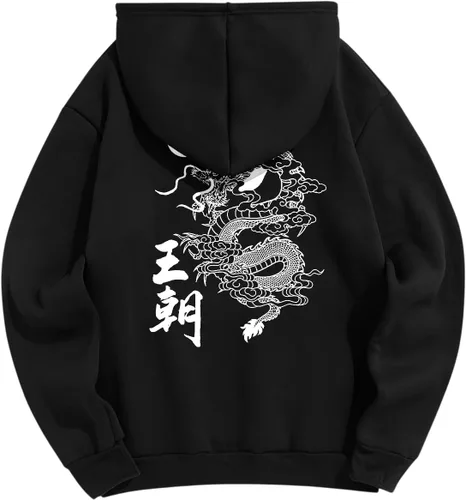 Vista 27 de ZAFUL Sudadera con capucha con cordón para hombre, unisex, de manga larga, sudadera casual