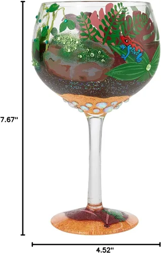 Vista 5 de Enesco Designs by Lolita Rainforest Terrarium Copa Artisan - Vaso de cóctel artesanal, 24 onzas, multicolor