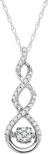 Vista 8 de MAX + STONE Collar con colgante de diamantes bailarines para mujer Colgante de plata de ley con cadena de 18 pulgadas Joyería con diamantes