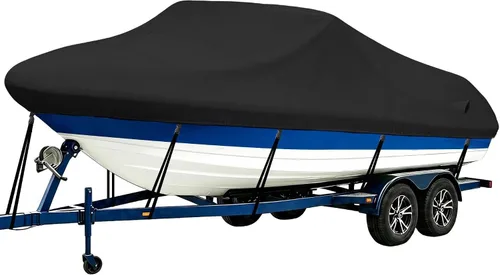 Vista 18 de iCOVER - Funda para lancha remolcable, resistente, impermeable, lona, grado marino, apta para lanchas de pesca y esquí, V-Hull, de 14-16 pies