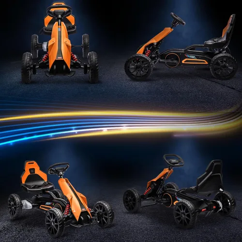Vista 8 de Aosom Go Kart eléctrico de 12 V para niños, juguete para montar al aire libre con accionamiento hacia adelante hacia atrás y velocidad ajustable