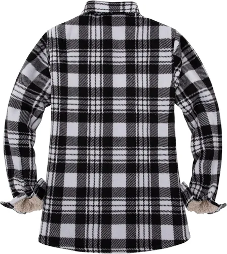 Vista 4 de Chaqueta de franela con forro polar para mujer, forro polar Sherpa