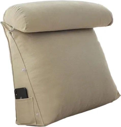 Vista 8 de Almohada triangular de cuña para cama, cojín de apoyo para la espalda del cabecero, almohada de lectura de espalda, cuello y pierna, almohada