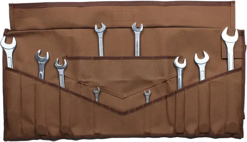 Vista 12 de BULL TOOLS Bolsa para herramientas, 100% lona de algodón, bolsa organizadora de herramientas de 16 onzas, bolsa organizadora de llaves multiusos