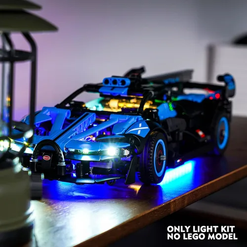Vista 4 de VONADO Kit de luz LED compatible con Lego Bugatti Bolide Agile Blue, iluminación de bricolaje para Lego 42162 Juego de construcción - Luces Bugatti
