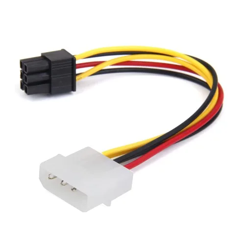 Vista 4 de 4 pines macho Molex a 6 pines hembra PCI-Express PCIE tarjeta de video convertidor de corriente adaptador de cables conectores para tarjetas