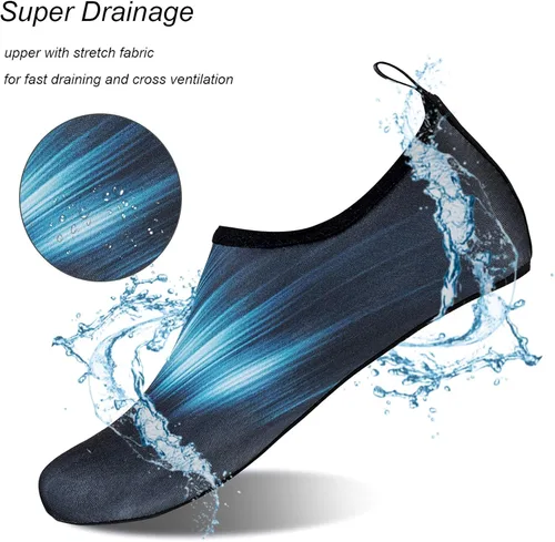 Vista 2 de Zapatos de agua para mujer y hombre descalzo de secado rápido calcetines acuáticos para playa natación surf yoga ejercicio nuevas suelas