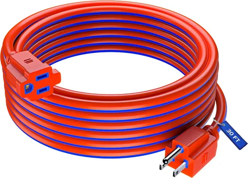 Vista 10 de Maximm Cable de extensión negro y azul de 10 pies, SJTW de 16 AWG