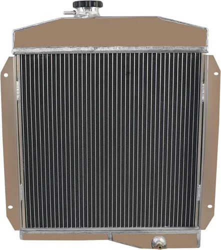 Vista 4 de Radiador de aluminio de 3 filas para Jeep Willys 1955-1958 Flathead L4 3.7L V6 V8