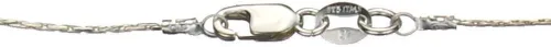 Vista 4 de Collar de cadena de plata esterlina con ilusión de dispersión de piedra de cuarzo rosa, Italia