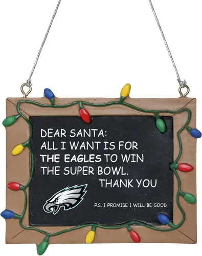 Vista 16 de NFL Resin Holiday Christmas Chalkboard Sign Ornament