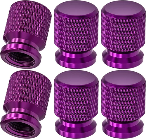 Vista 78 de 4 piezas de tapas de válvula de neumático con estilo púas, cubiertas de válvula de neumático universales de aleación de aluminio a prueba de polvo