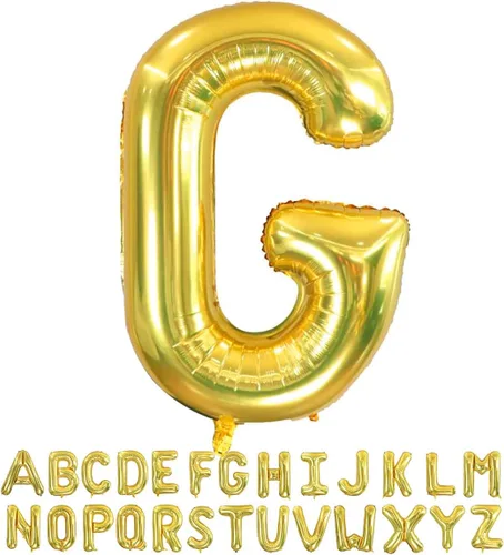 Vista 8 de Globos dorados de la letra A de 40 pulgadas, globos grandes del alfabeto A, helio dorado, de papel de aluminio de mylar, para decoración