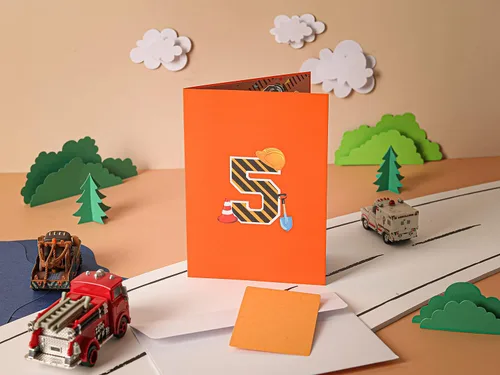 Vista 5 de Liif Tarjeta de cumpleaños emergente 3D para niño de 5 años, sobre incluido