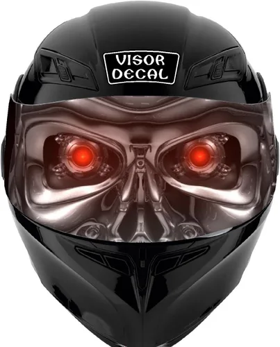 Vista 3 de GRAPHIX EXPRESS Calcomanía gráfica para visera de robot, casco compatible con: Icon Shoei Bell HJC Scorpion AGV V2 (robot V07)