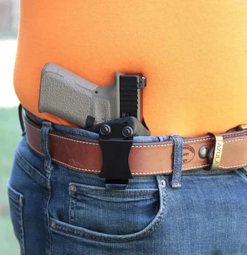 Vista 5 de REVKEL - Funda IWB moldeada Kydex personalizada compatible con Glock 26/27/33 con riel táctico Recover y Olight PL2 Mini Valkyrie con garra Modwing.