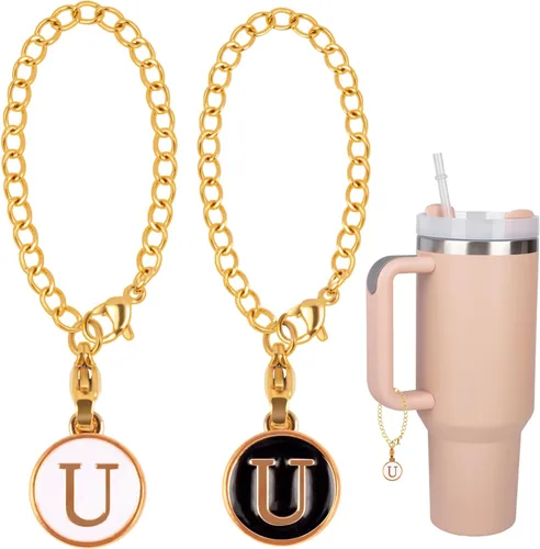 Vista 11 de 2 Dijes de Letra I, Accesorios para Taza Stanley Simple Modern, Placa de Identificación de Nombre, Letra Inicial para Mango, Dije Personalizado