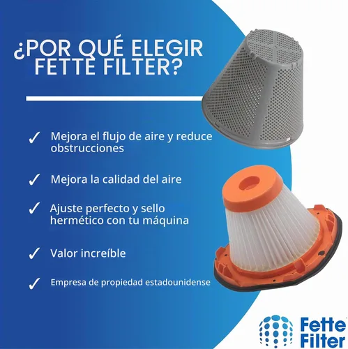 Vista 5 de Fette Filter - Juego de filtros de vacío compatibles con BLACK+DECKER 20V MAX POWERCONNECT modelos de aspiradora de mano BCHV001C1, BCHV001B