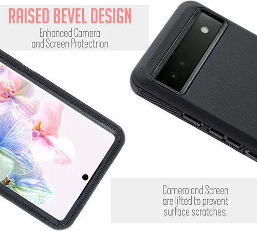 Vista 7 de Funda para Google Pixel 6A 5G 2022 [grado militar] con funda de clip para cinturón, funda protectora resistente a prueba de golpes, resistente al