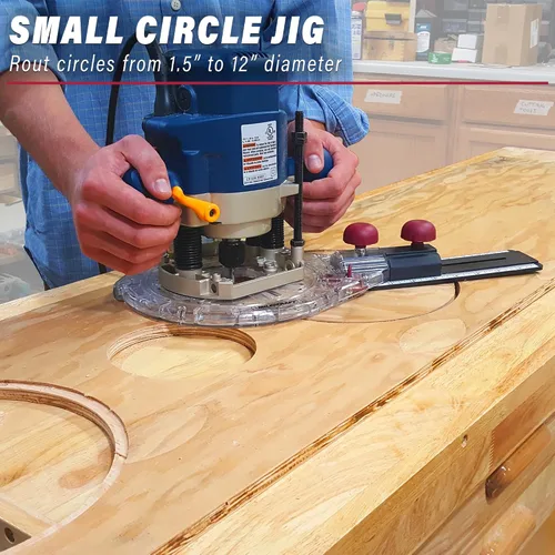 Vista 3 de Milescraft 1219 Kit de guía circular - Plantilla de corte circular de router de precisión para cortar/enrutar círculos desde 1.5" hasta 52" con base