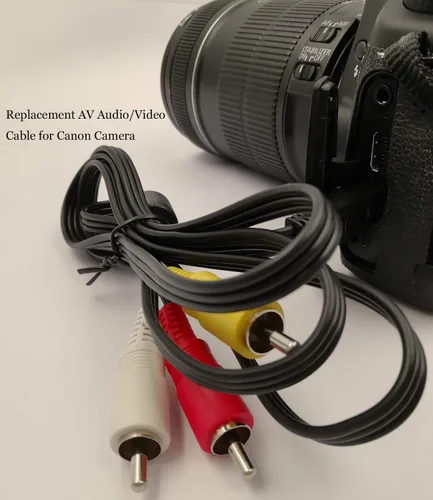 Vista 5 de Cable mini USB a 3 RCA de repuesto para AVC-DC400ST EOS 7D, 60D, 60Da, 70D, 100D, 550D, 600D, 650D, 700D y EOS Rebel SL1, T2i, T3i, T4i, cámara
